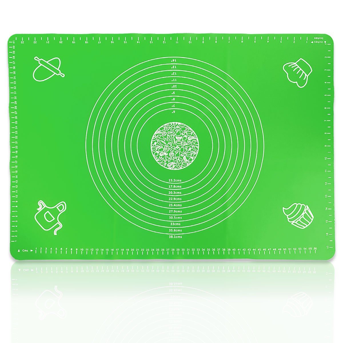 mixed24 Backmatte XXL Silikon Backunterlage 65x45cm Teigmatte Rollmatte Silikonmatte