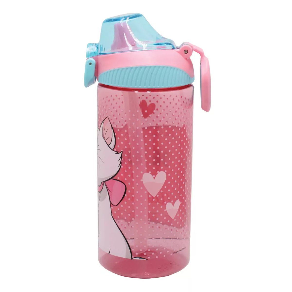 Disney Trinkflasche Disney Marie Adorable Kunststoff-Trinkflasche mit Strohhalm