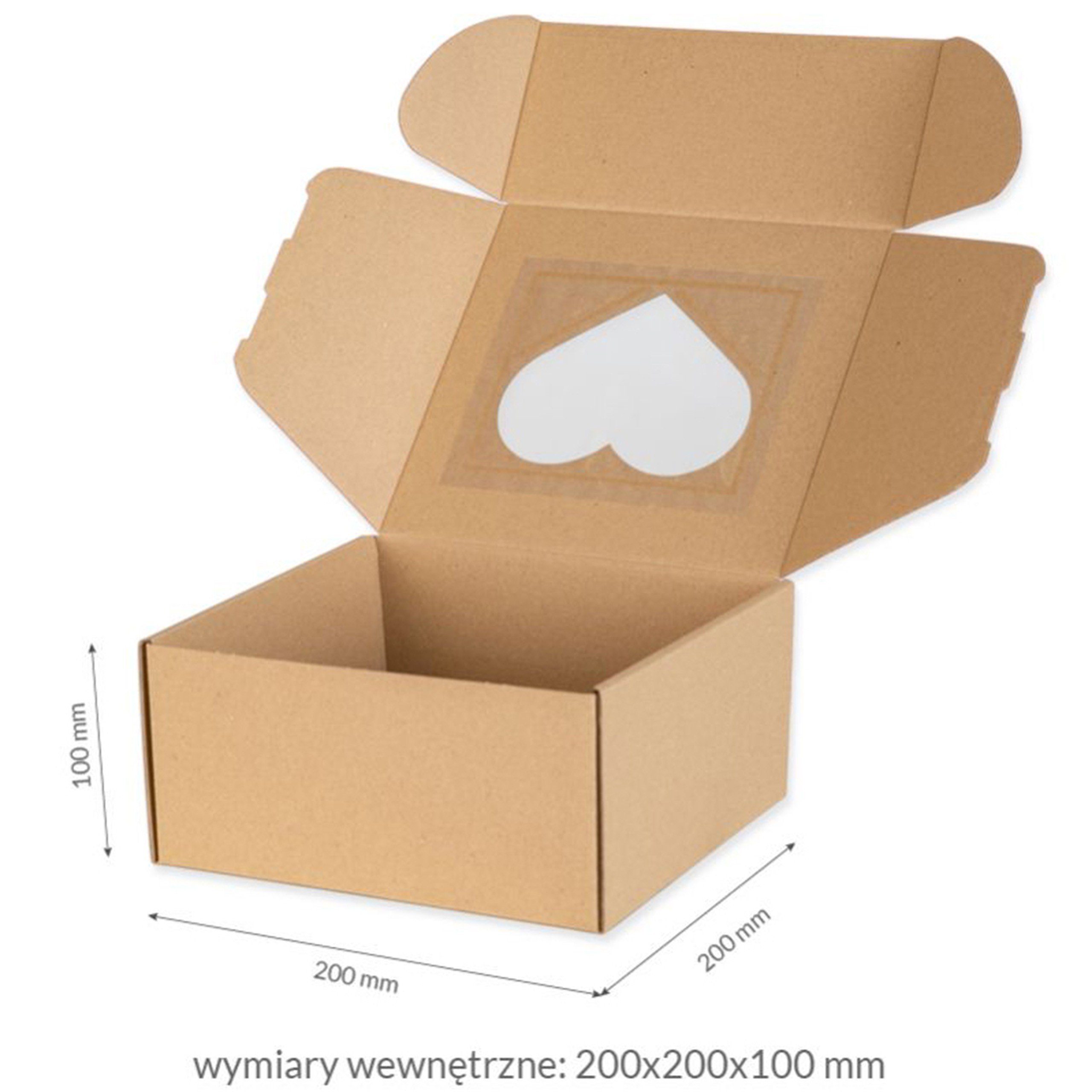 Sarcia.eu Geschenkbox Quadratische Geschenkschachtel mit Herzfenster, 20x20x10cm x1