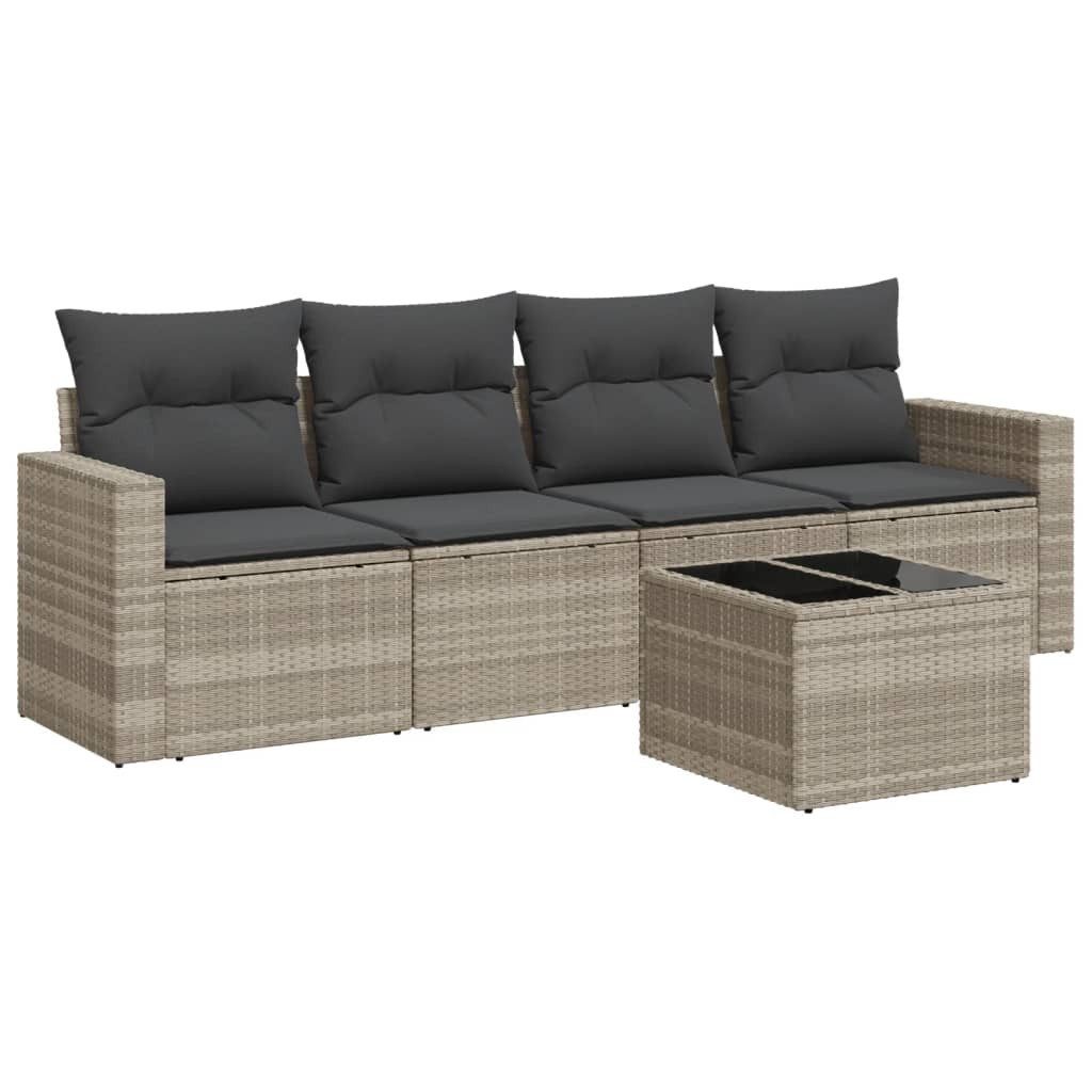 vidaXL Sofaelement 5-tlg. Garten-Sofagarnitur mit Kissen günstig online kaufen
