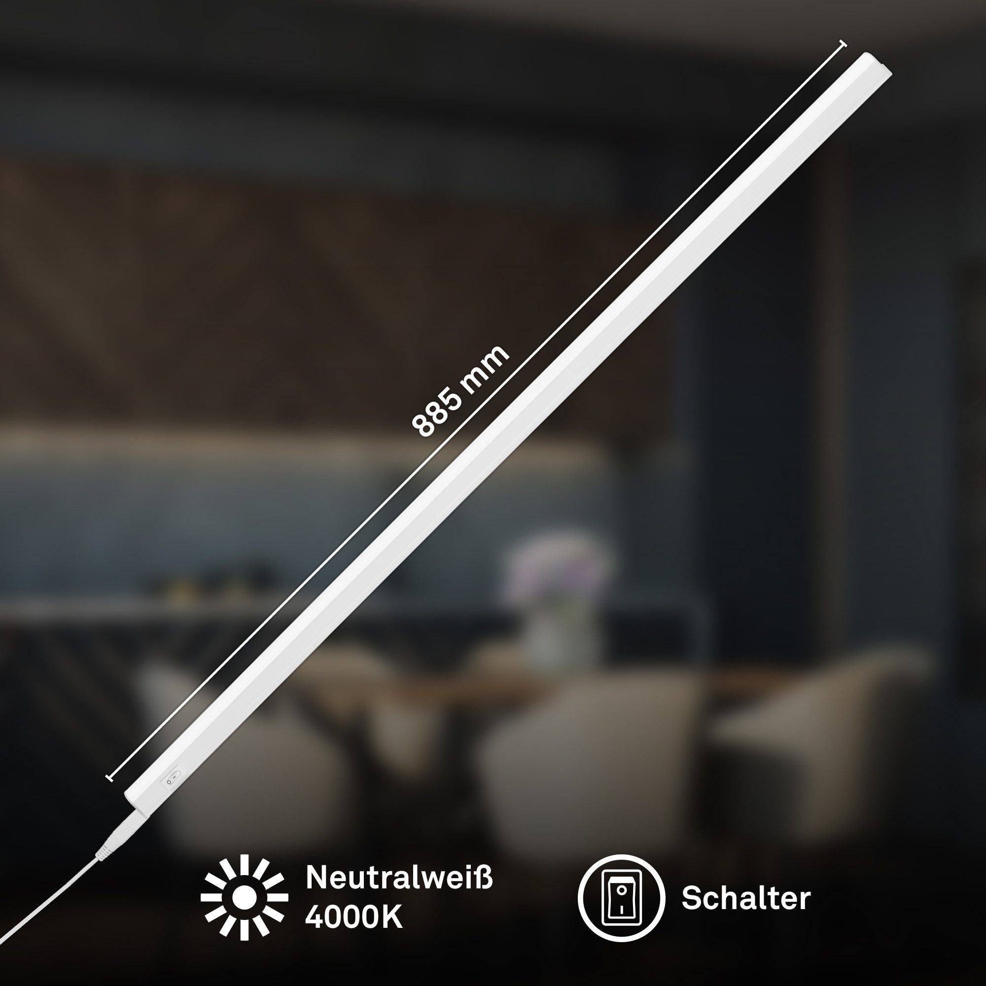 Briloner Leuchten LED Unterbauleuchte Küchenlicht Schrankleuchte Arbeitslicht Werkstatt Weiß, Einzelpack, LED fest integriert