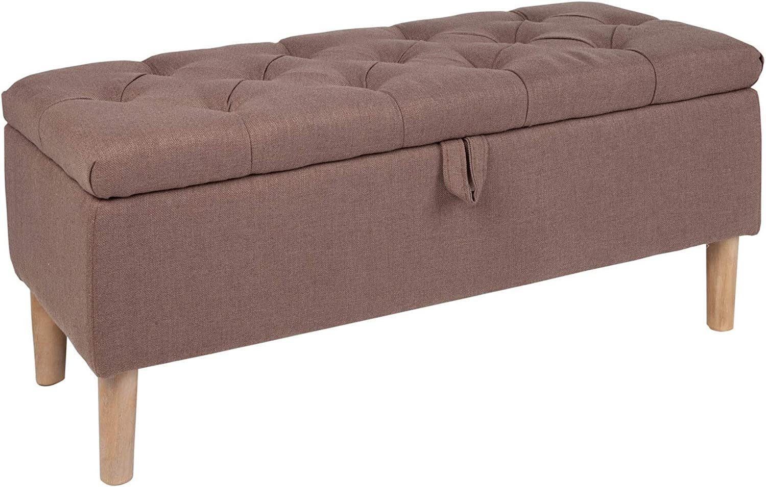 LebensWohnArt Sitzbank Elegante Truhenbank MODAN light-brown ca.100cm Stauraum. € 139,90