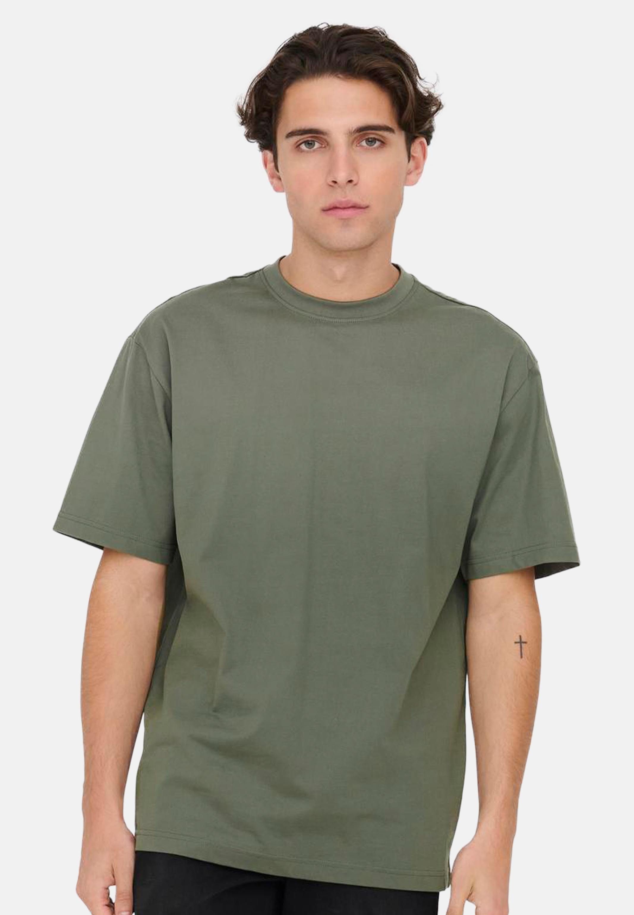 ONLY & SONS T-Shirt 3er Pack Onsfred (Spar-Set, 3-tlg) T-Shirt - Baumwolle - Atmungsaktiv - Locker geschnitten