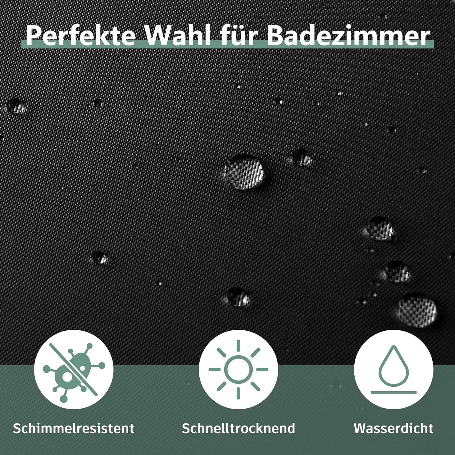 Coonoor Duschvorhang Anti-Schimmel Badezimmervorhang, Wasserdicht und Waschbar Breite 180 cm (1-tlg), Perfekt für Badewanne & Dusche – Bild 3 von 5