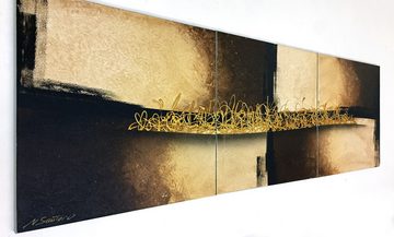 WandbilderXXL XXL-Wandbild Arabic Gold 210 x 70 cm, Abstraktes Gemälde, handgemaltes Unikat