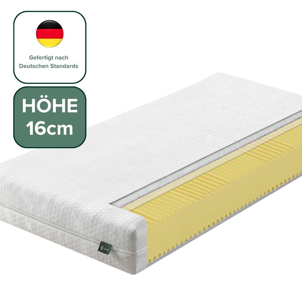 Komfortschaummatratze Comfort Cut, Härtegrad H3, Orthopädische 7-Zonen, Körperanpassung, ZINUS, 16 cm hoch, (Schaumstoffmatratze 100x200 cm/ 16 cm Hoch), Einzelmatratze und Doppelmatratze verfügbar