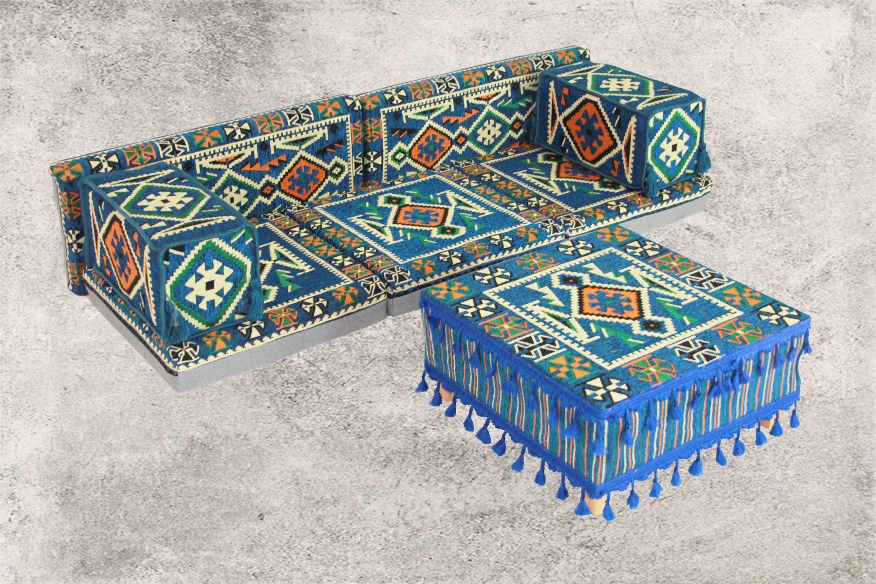 CaddeBuy Sofa Orientalisches Sofa, Bodensofa, Sitzkissen, Arabische Sitzecke, 8 Teile