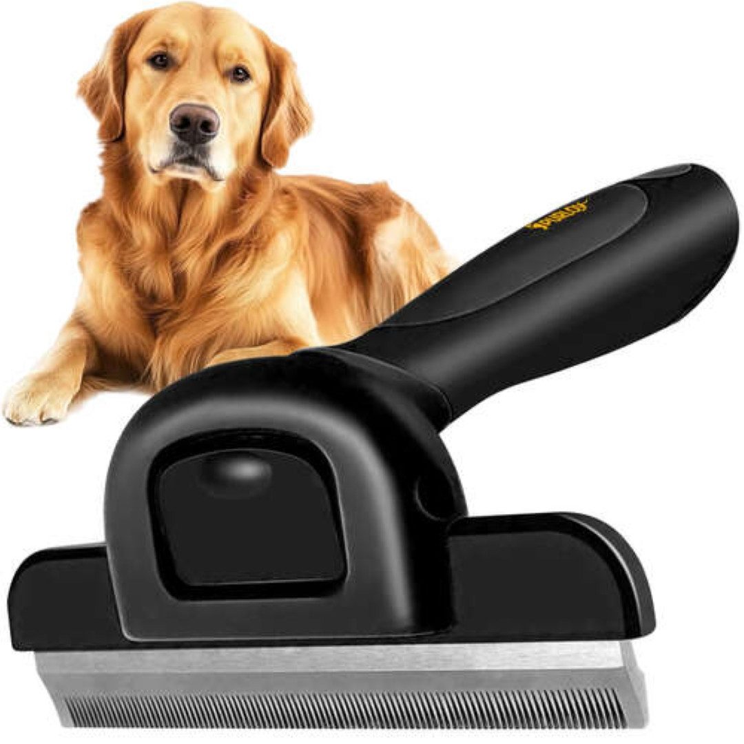 Purlov Fellbürste Universeller Haustierkamm & Trimmer Edelstahlbürste für Hunde Katzen, Hochwertiger Edelstahl für eine langlebige und effektive Anwendung., (Bürsten-Set für Haustiere zur effektiven Fellpflege und Unterwollentfernung), Ergonomisch, einfac