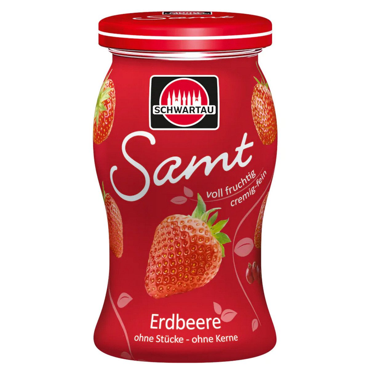 SCHWARTAU Fruchtaufstrich, Schwartau Erdbeere Samt Frühstück Fruchtaufstrich Streichzart 270g