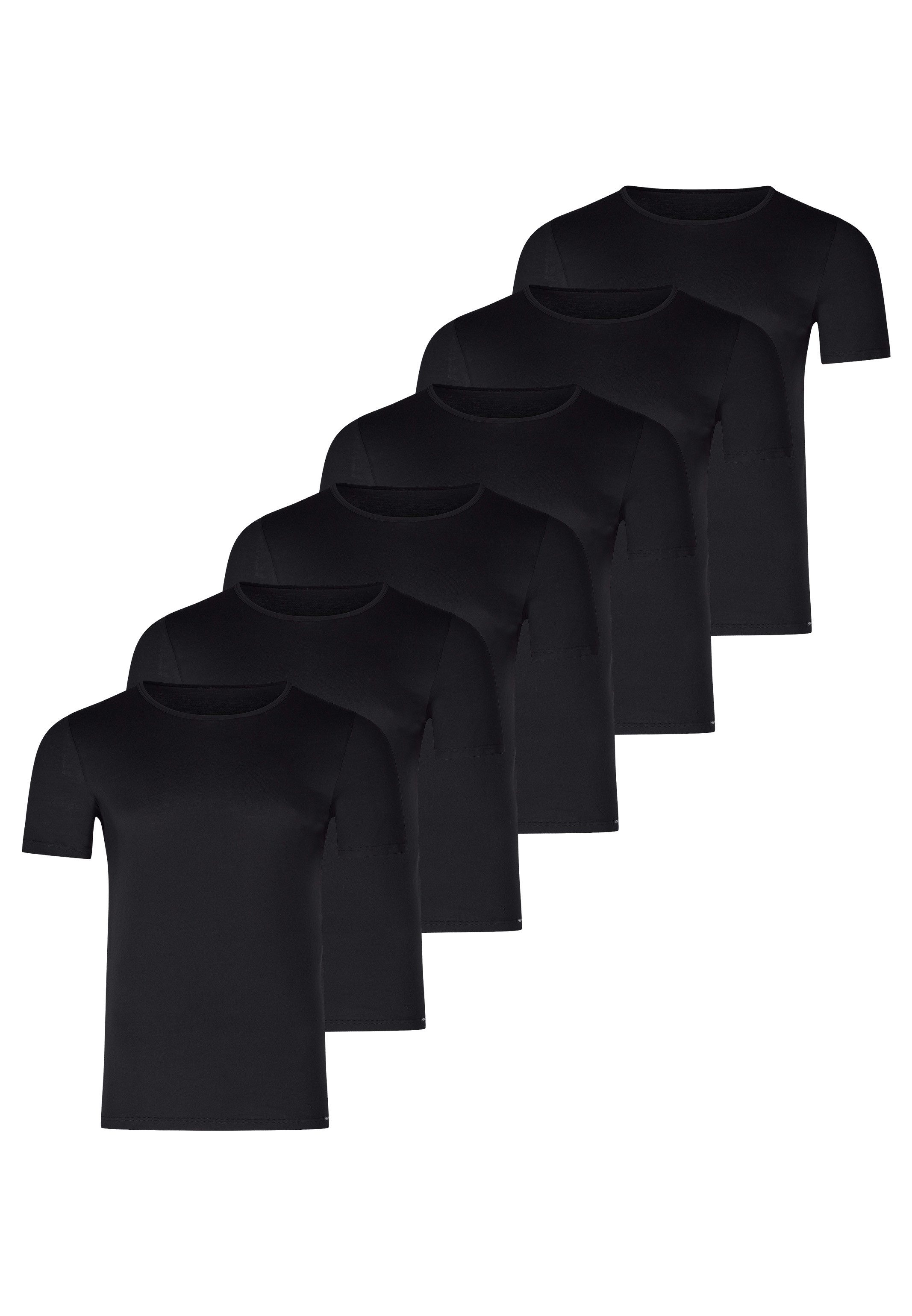 Skiny Unterhemd 6er Pack Unterhemd / Shirt Kurzarm (Spar-Set, 6-St) Unterhemd / Shirt Kurzarm - Baumwolle - T-Shirt mit Rundhalsausschnitt