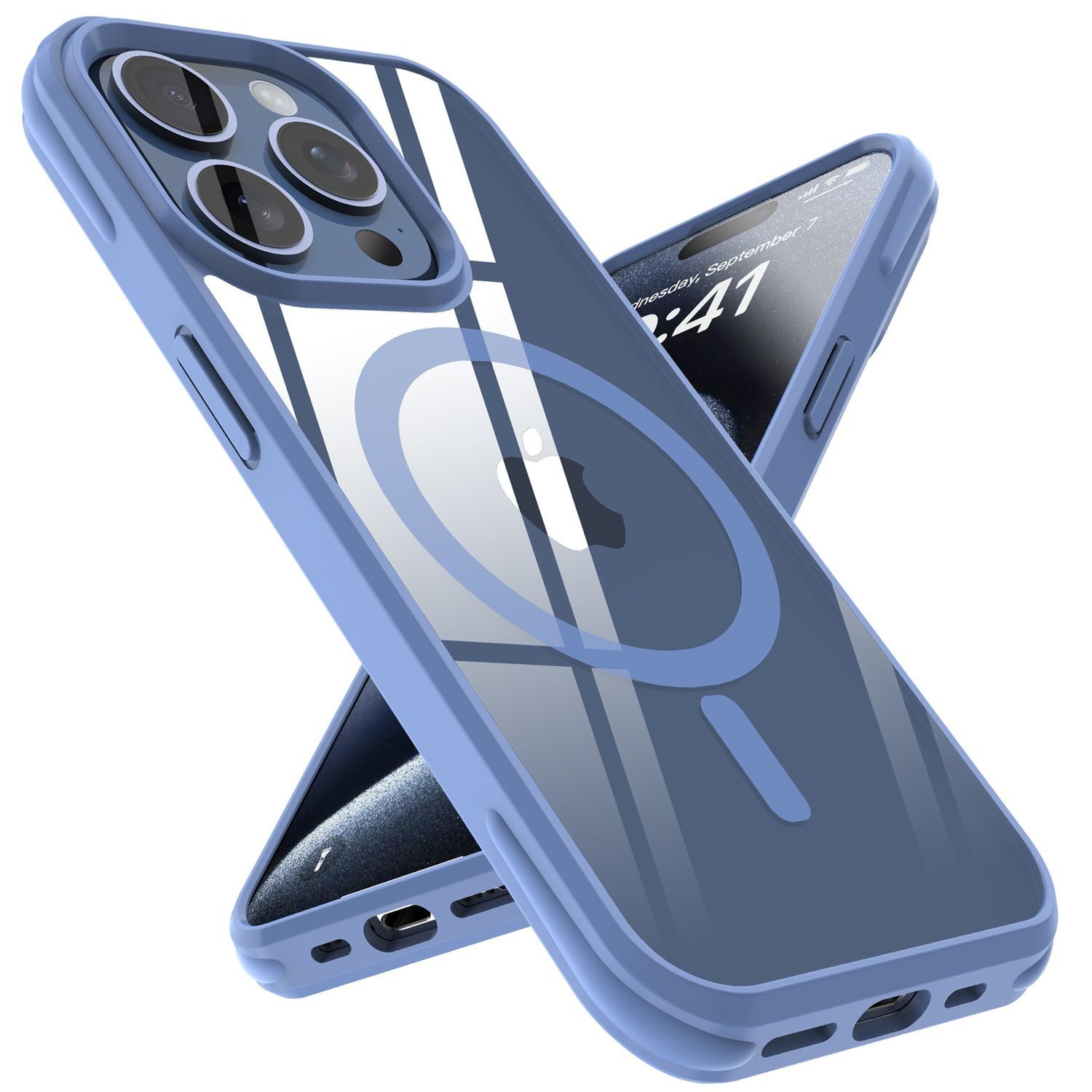 Cadorabo Handyhülle für Apple iPhone 15 PRO MAX Hülle Apple iPhone 15 PRO MAX, Hülle kompatibel mit Magsafe Transparente Schutzhülle Case Cover