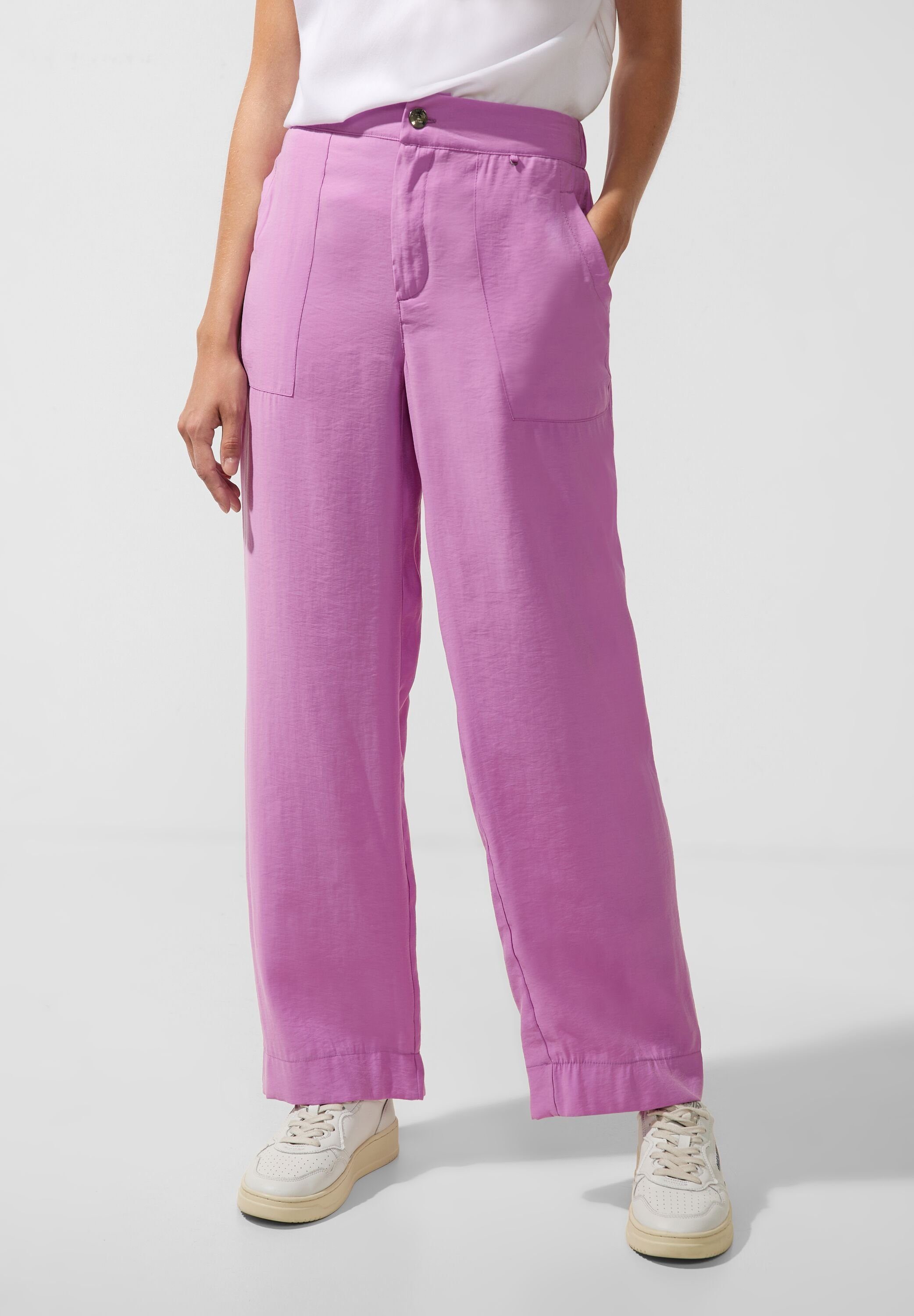 STREET ONE Stoffhose meta lilac