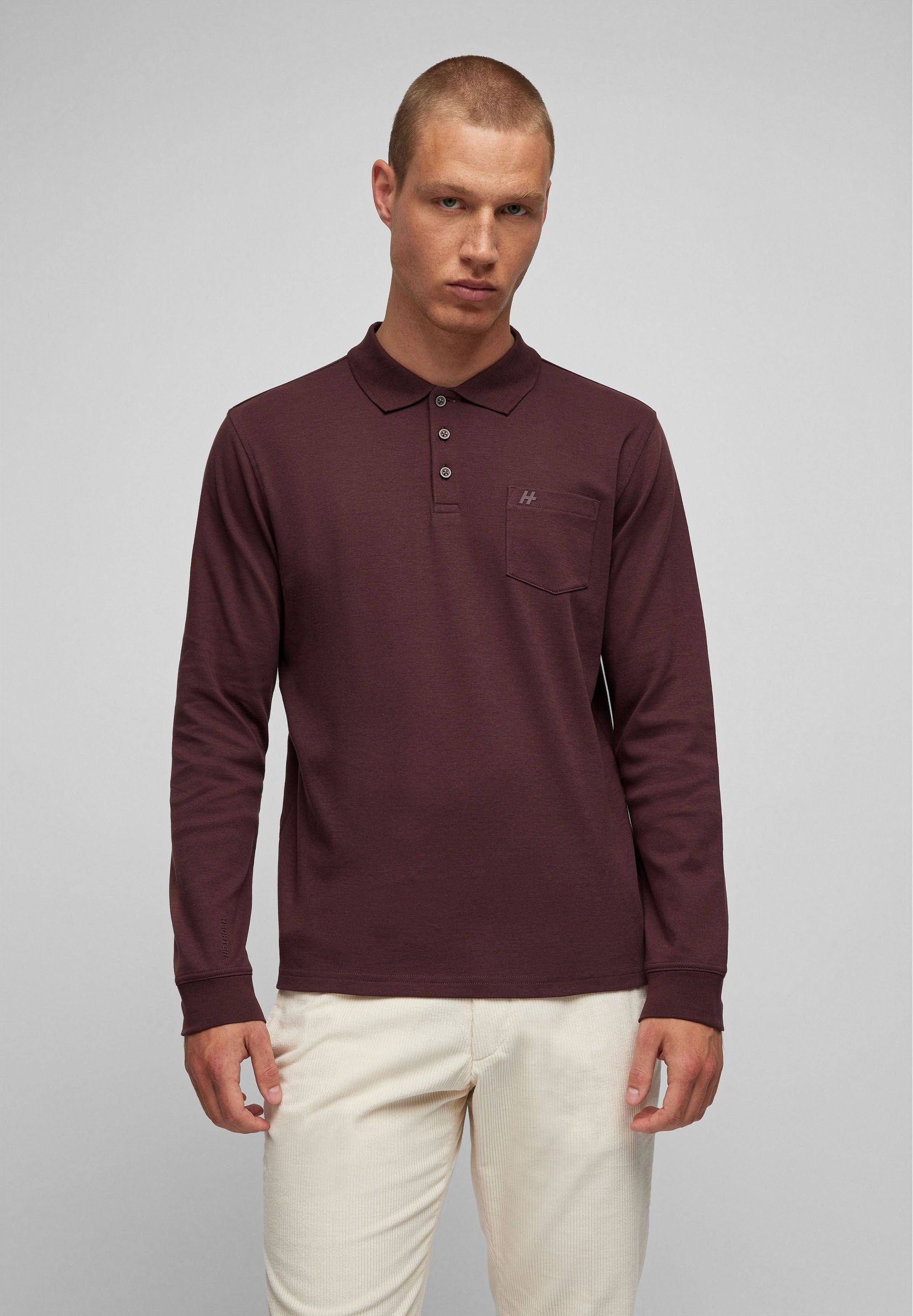 HECHTER PARIS Poloshirt mit Polokragen claret