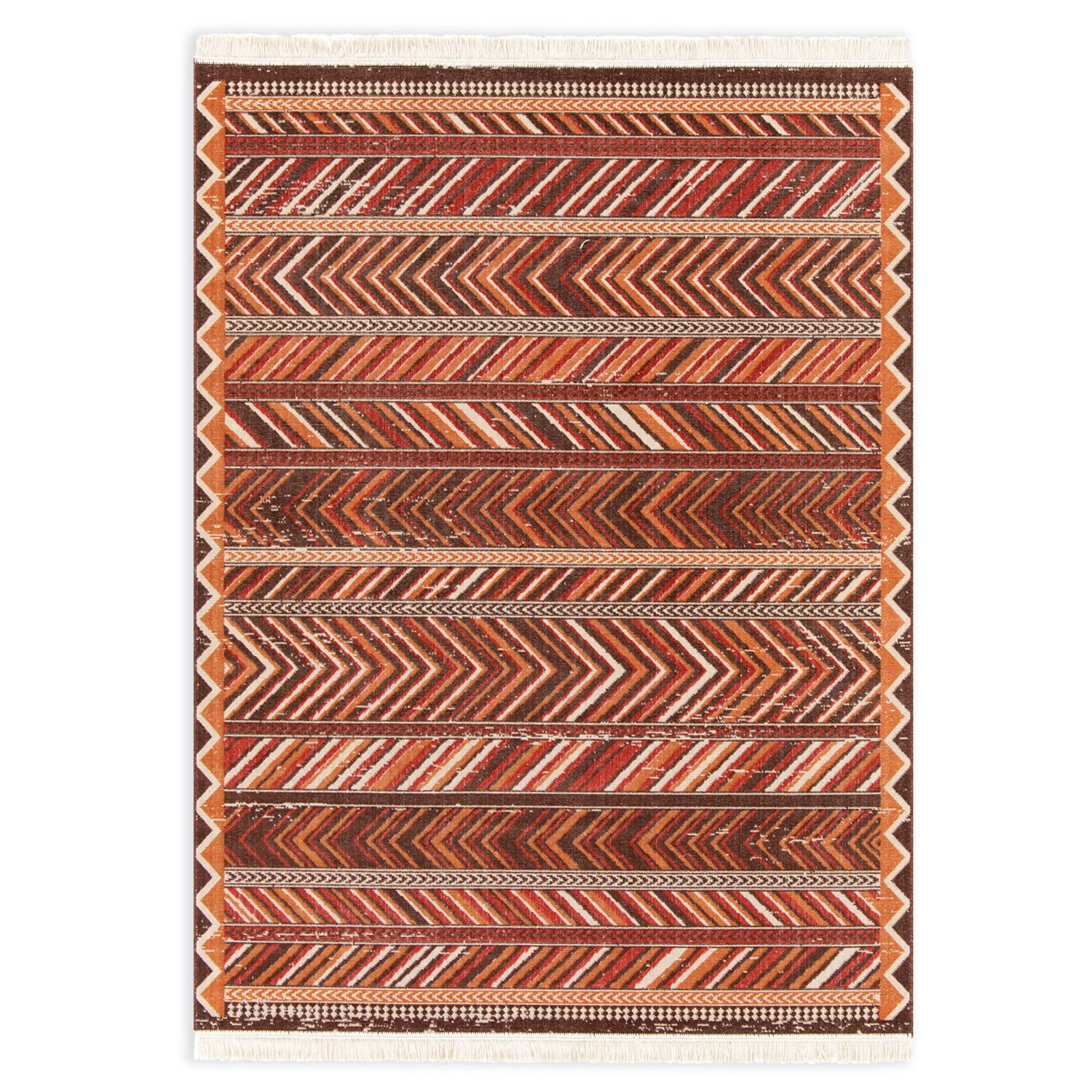 Rikmani Teppich Re_Fold Fransenteppich Wohnzimmerteppich