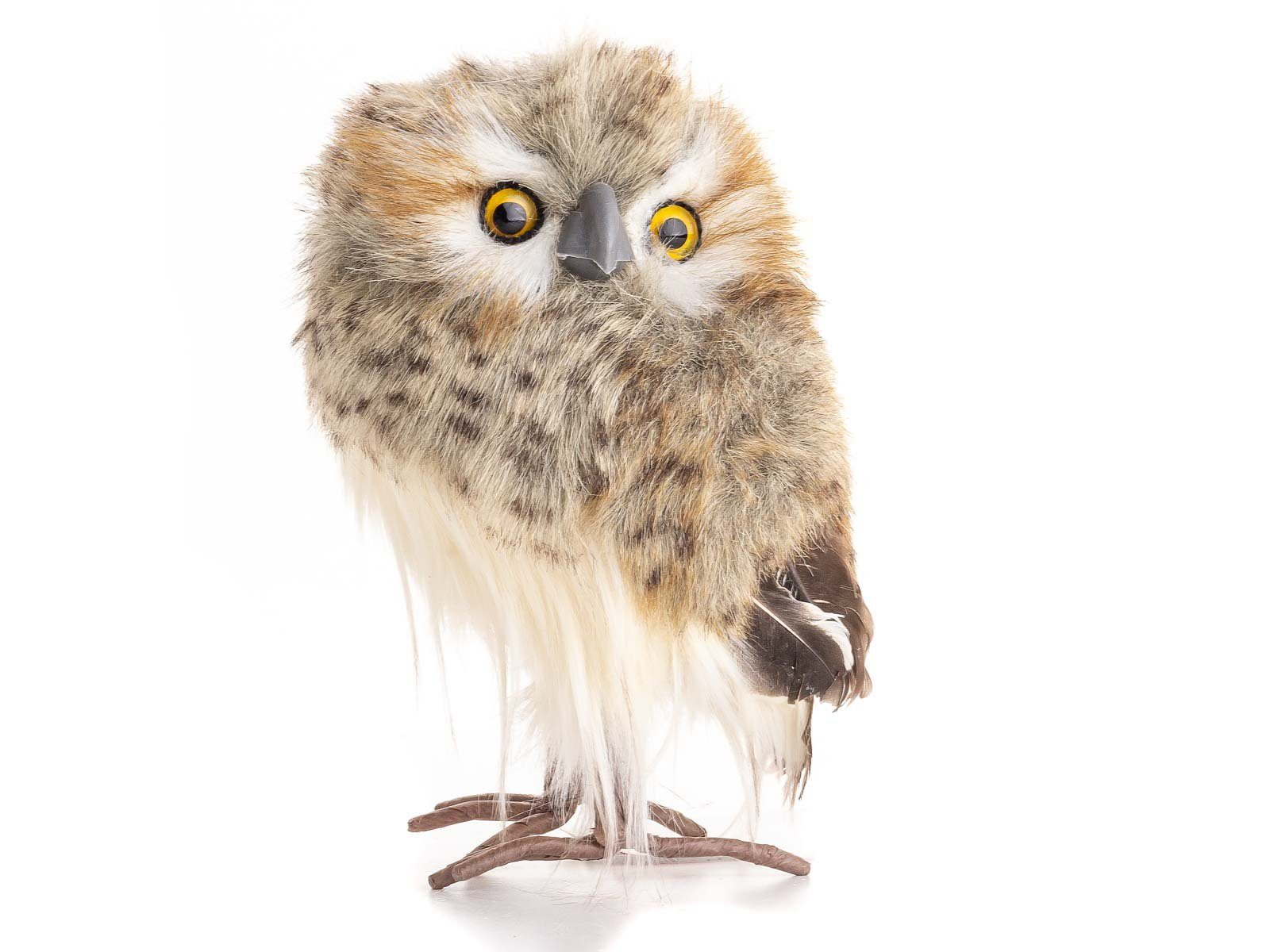 Künstliche Eule – Realistischer Deko-Vogel Aus Kunstfedern | Für Garten, Haus & Partys | Größe Ca. 12 X 18 Cm