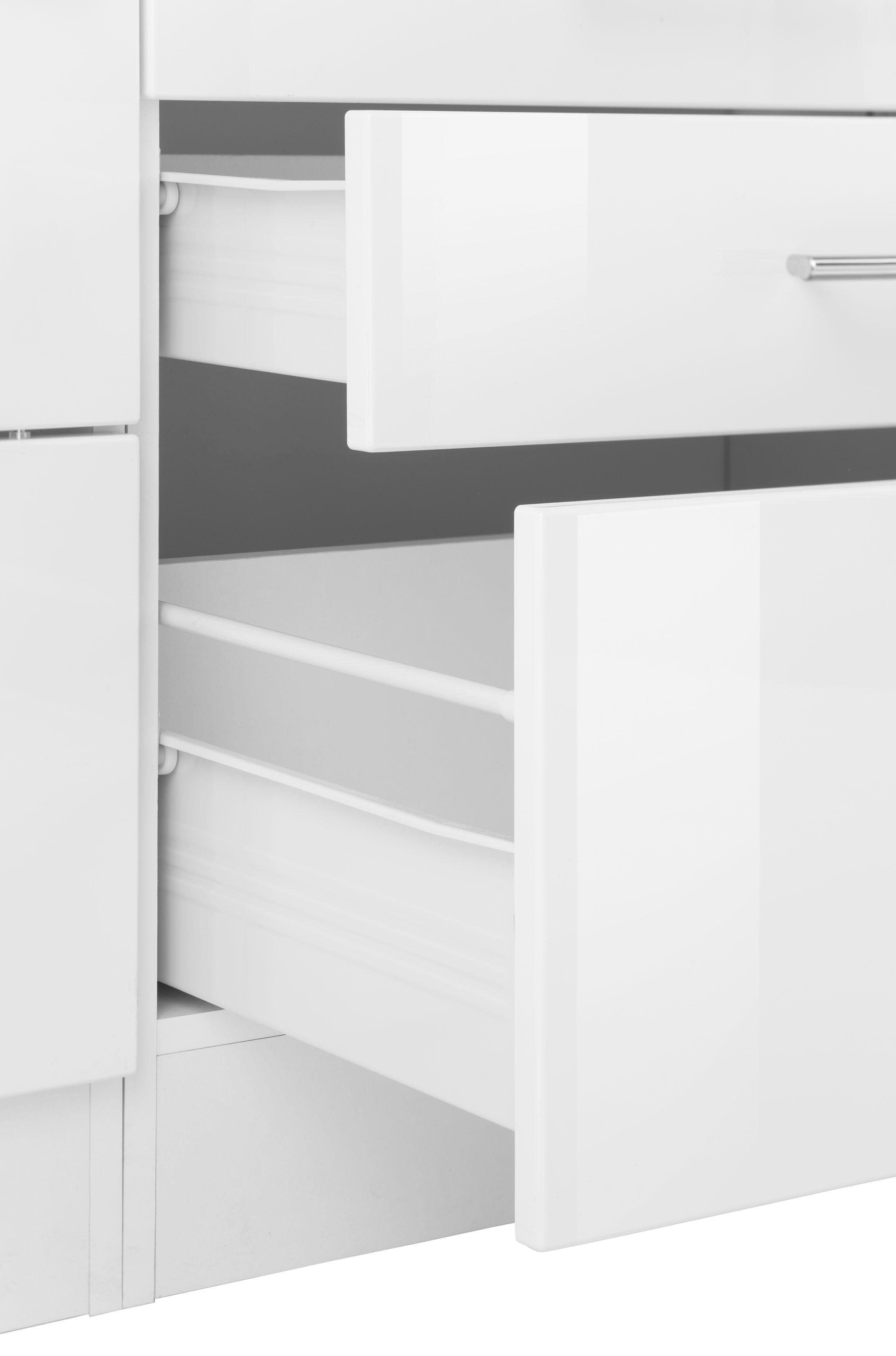Küchenzeile 360 | cm weiß Breite HELD E-Geräten, mit Trient, weiß MÖBEL Hochglanz