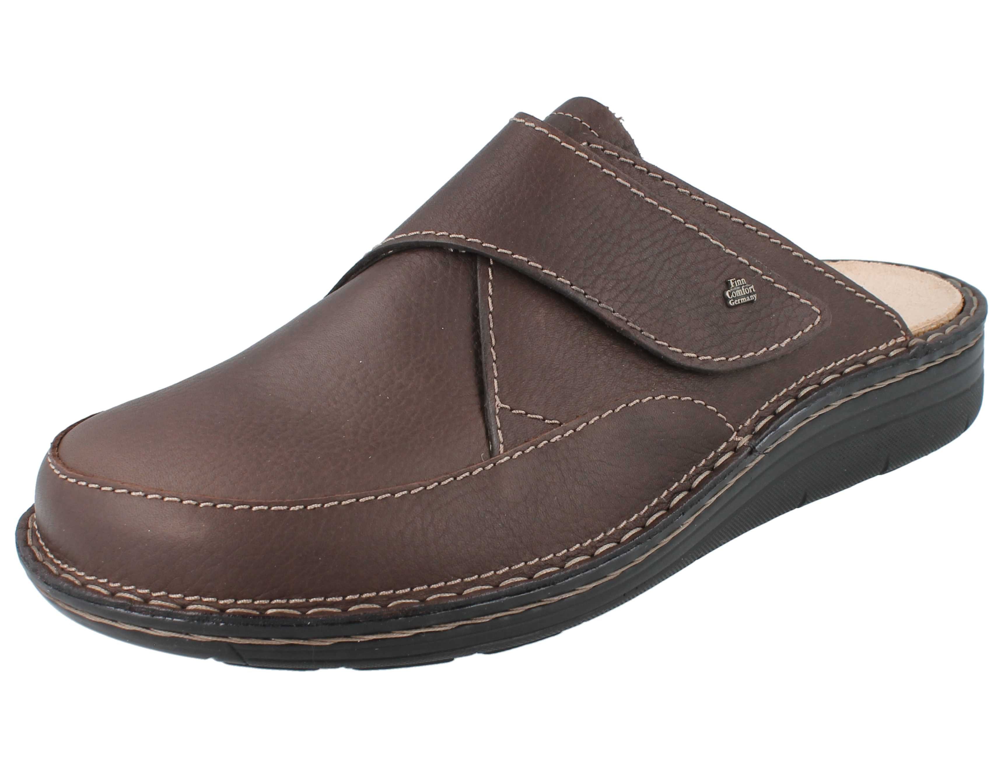 FINN COMFORT Aguilas Herren Clog dunkelbraun Glattleder - Größe: 44 Hausschuh