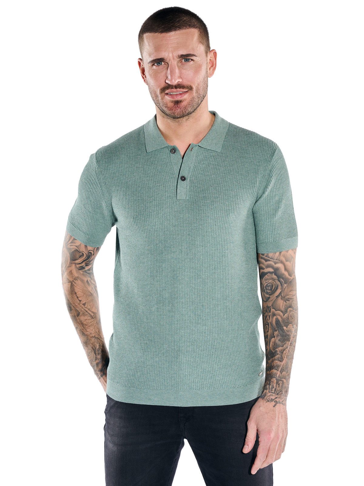 emilio adani Strickpullover Herren Pullover halbarm, Dunkelgruen