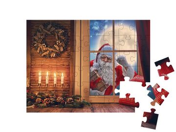 puzzleYOU Puzzle Frohe Weihnachten: Weihnachtsmann am Fenster, 48 Puzzleteile, puzzleYOU-Kollektionen Weihnachten