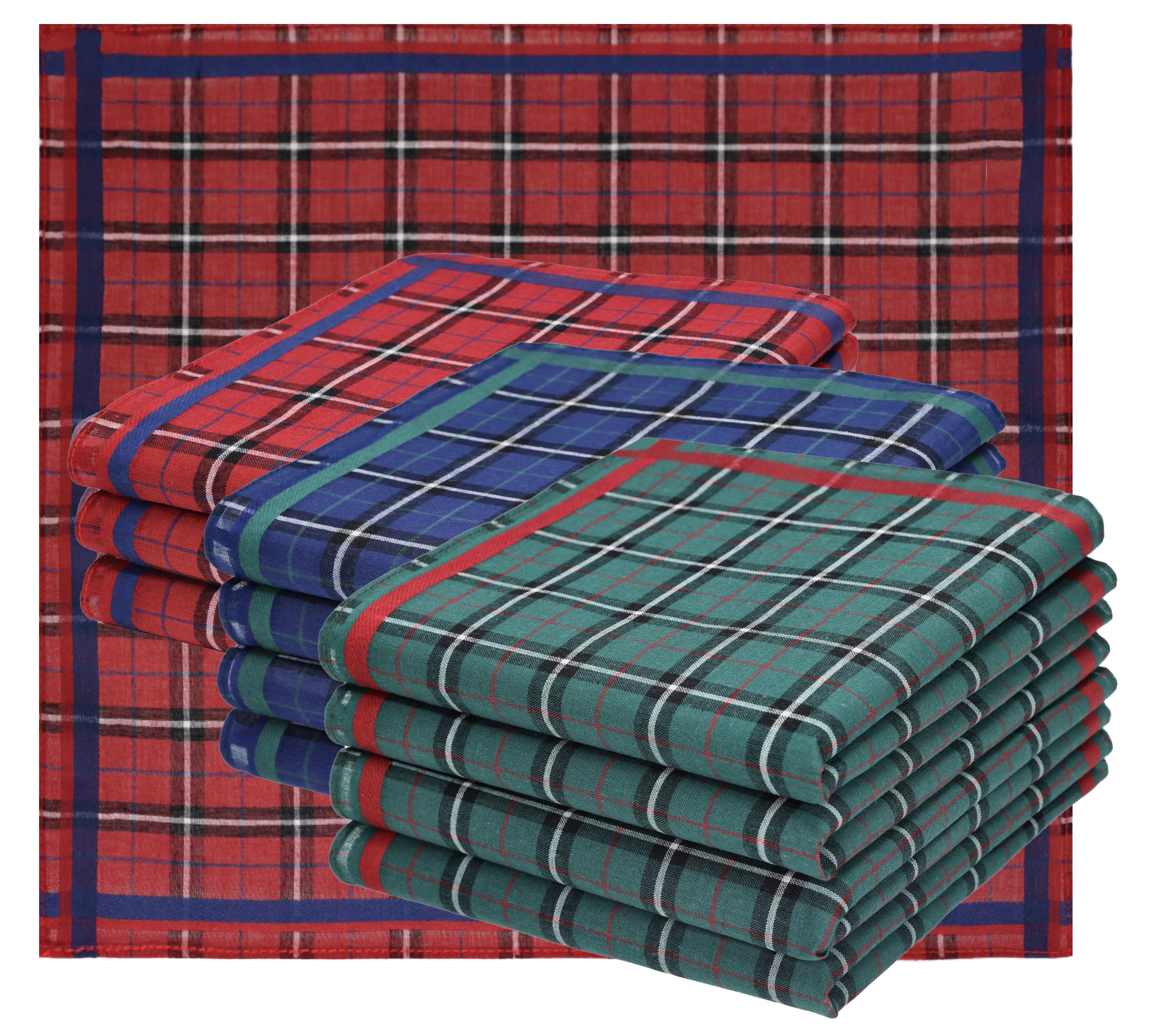 Betz Taschentuch 12 Stück Damen Stoff Носовые платки Paloma III Размер 30x30 cm, (Set, 12-St. Set, Dessin 9), 100% Baumwolle, Dessin 9