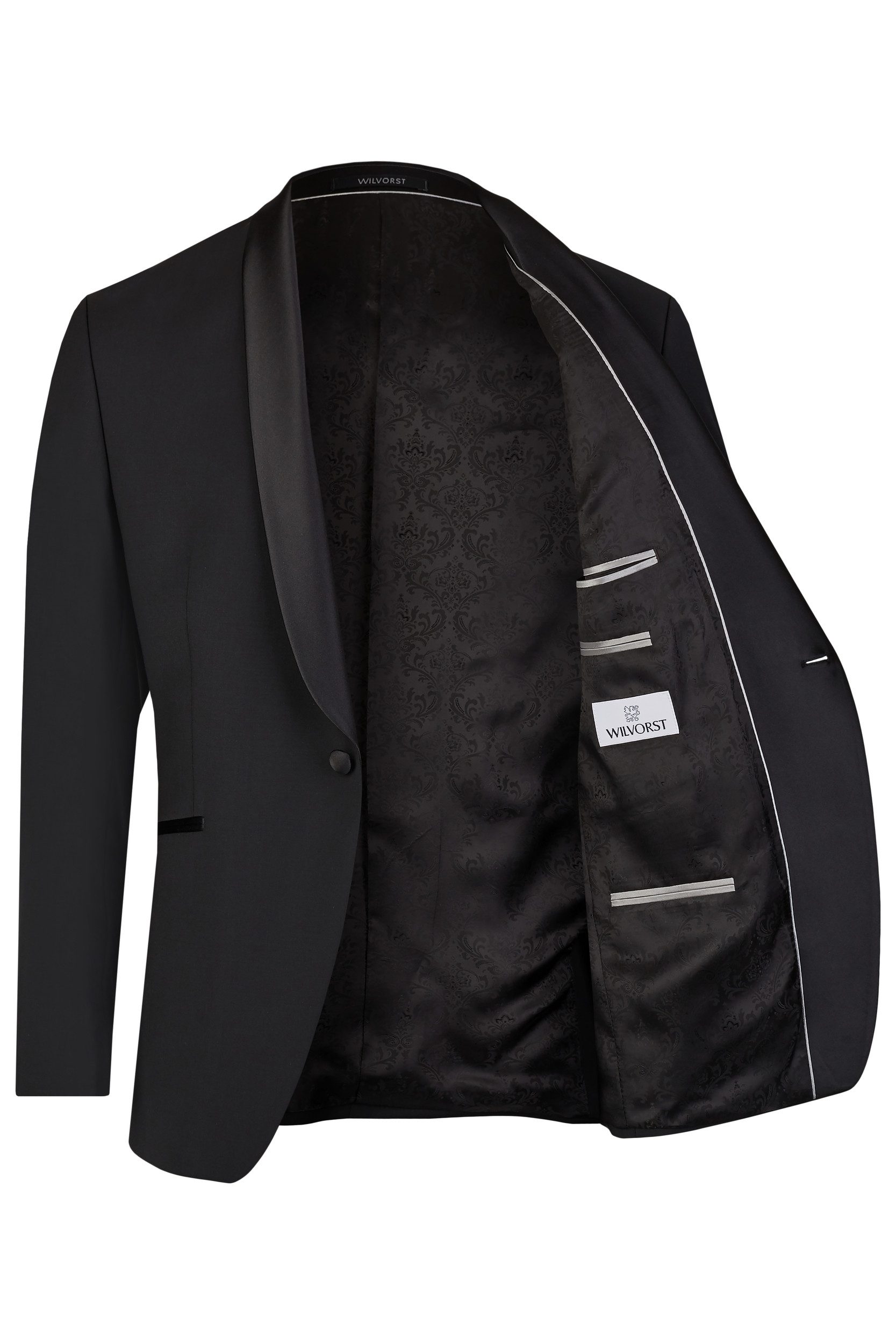 Wilvorst Sakko Wilvorst CLASSICs Herren Smokingsakko Schalkragen Drop8 Schwarz