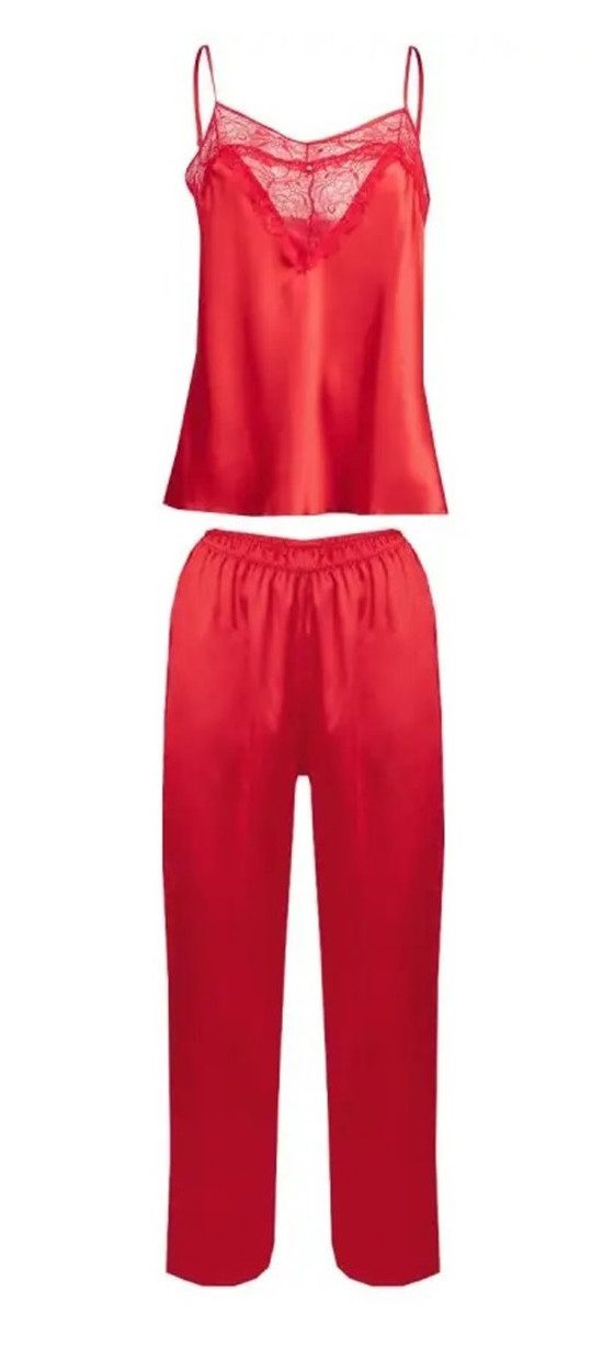DKaren Pyjama in elegantem Satin-Look mit feiner Spitze günstig online kaufen