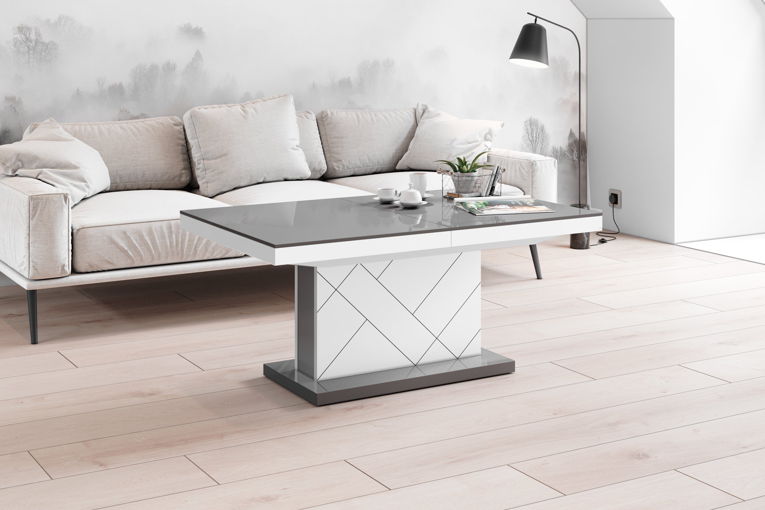 designimpex Couchtisch Design Tisch HM-333 Grau günstig online kaufen