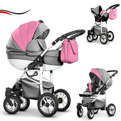 babies-on-wheels Kombi-Kinderwagen 3 in 1 Kinderwagen-Set Cosmo ECO - 16 Teile - in 16 Farben