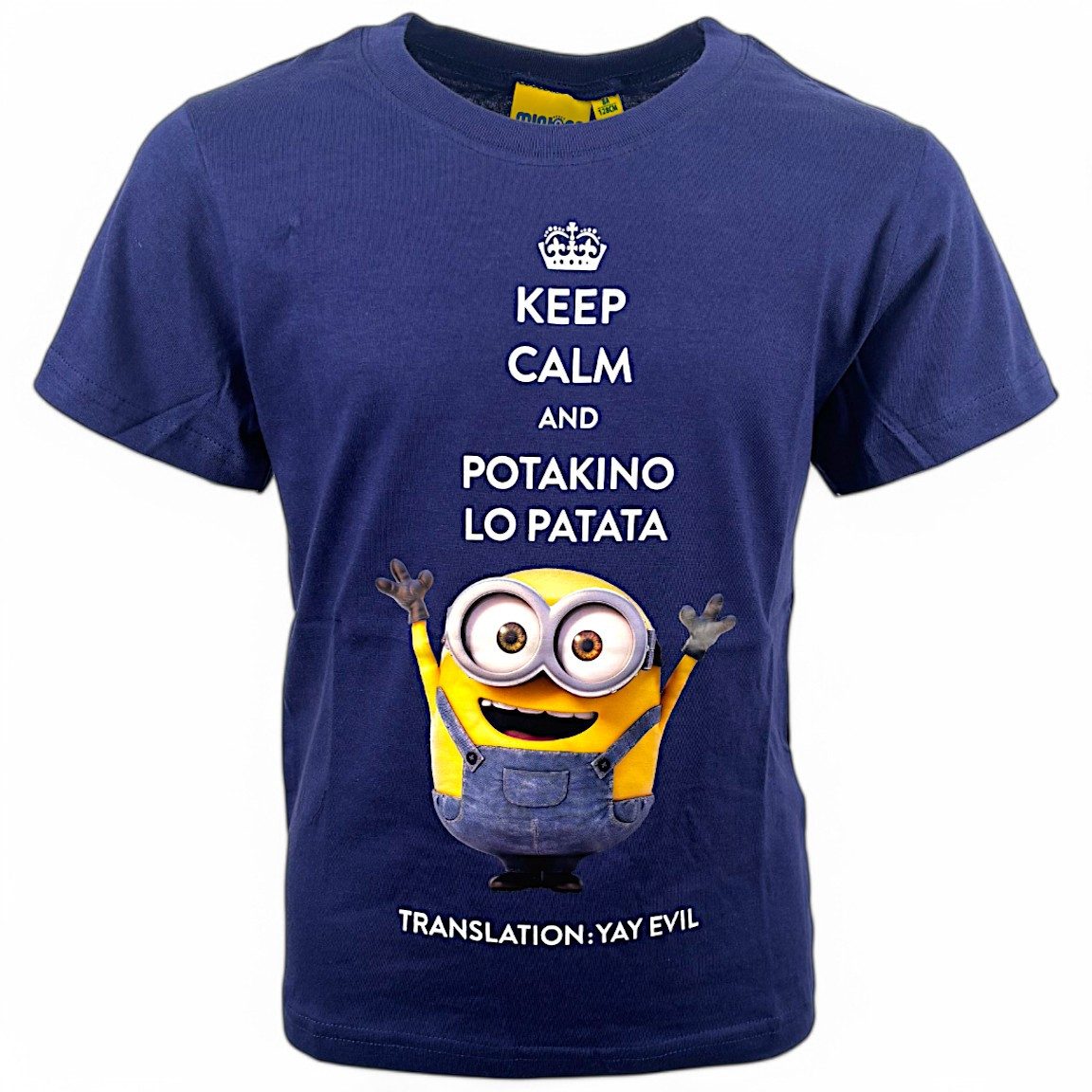 Minions T-Shirt Bob - Keep Calm Kurzarmshirt aus Baumwolle Gr. 104- 140 cm