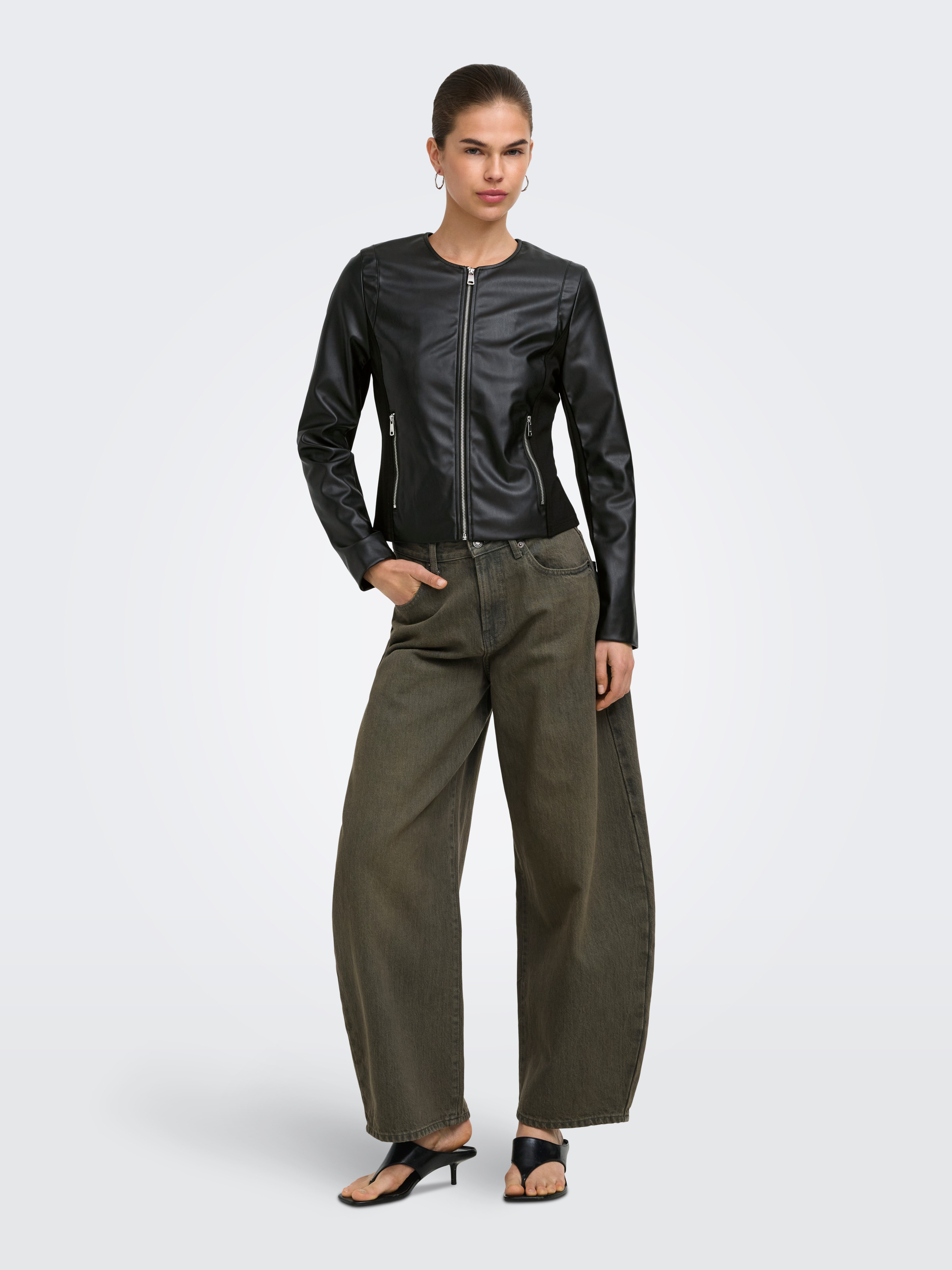 ONLY Lederimitatjacke ONLBITTEN MIX FAUX LEATHER JACKET CC OTW Lederimitat – Bild 4 von 5