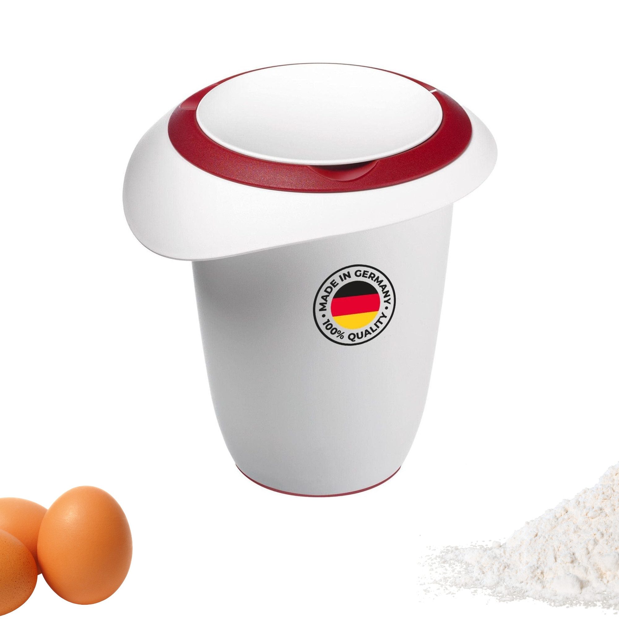 WESTMARK Rührschüssel / Quirltopf mit zweigeteiltem Deckel, 1 l, Mit Ausgießer, Kunststoff, PP