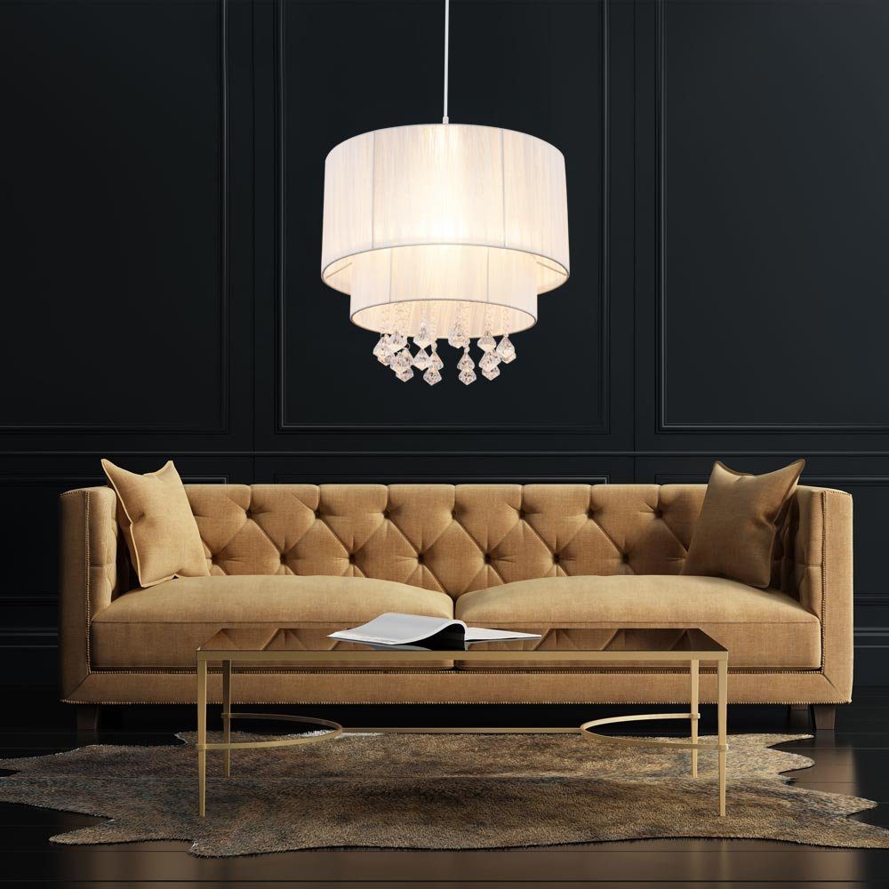 Globo Luxus Pendel Wohn Zimmer Beleuchtung weiß Decken Lampe rund Hänge Leuchte Muster 
