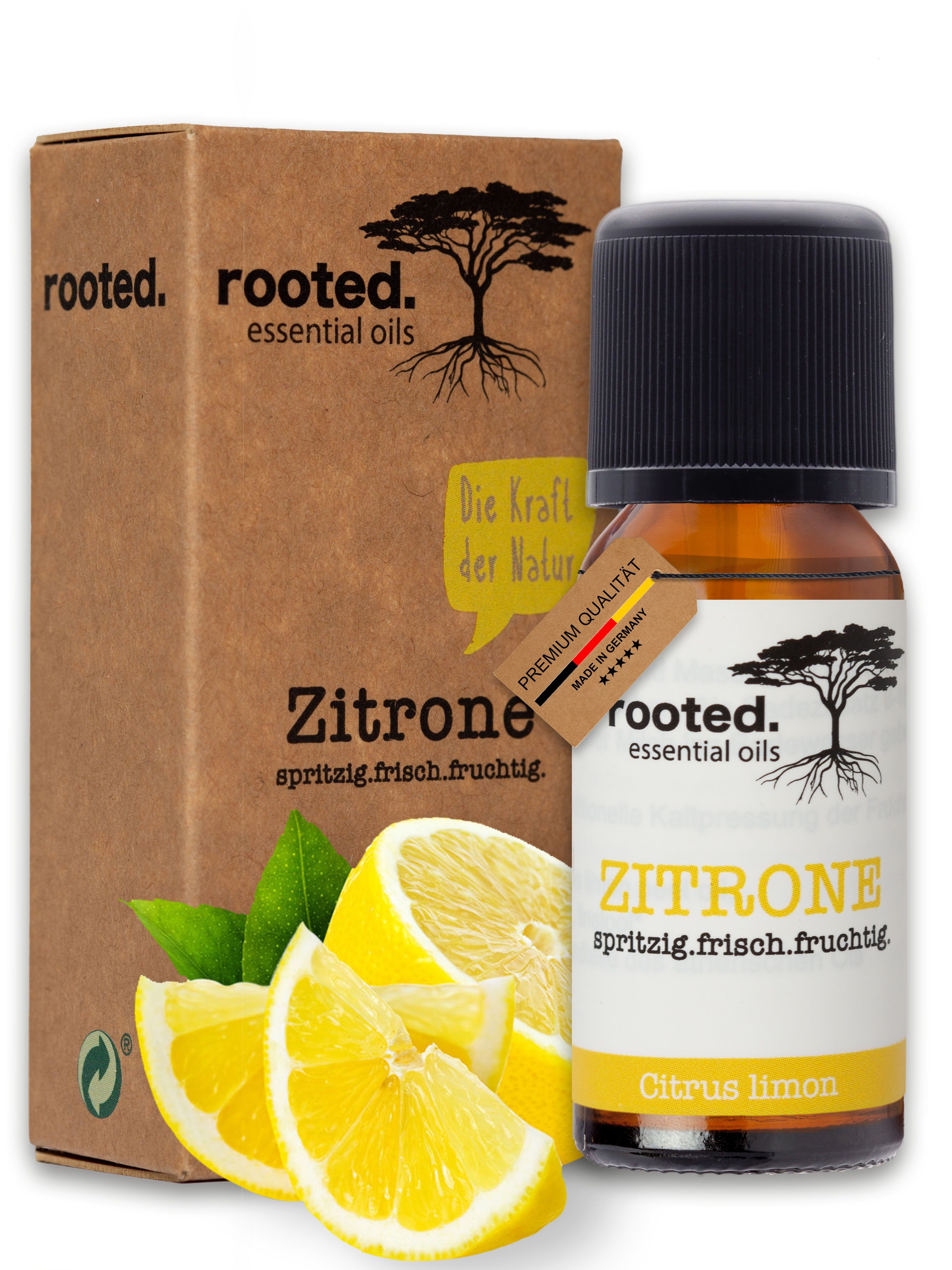rooted. Körperöl rooted.®, 10ml ätherisches Citrus Zitronenöl, limon