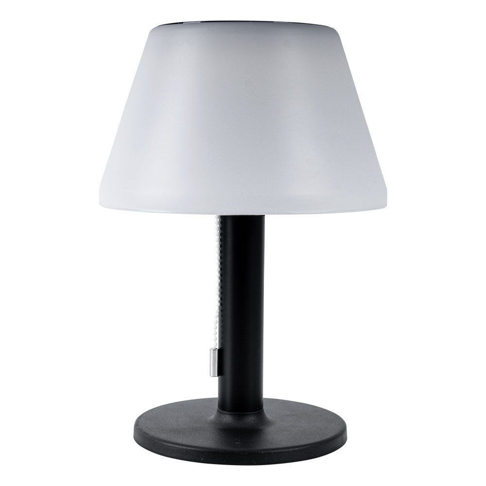 Expo Börse LED Solarleuchte, LED-Leuchtmittel fest verbaut, Warmweiß, Tischlampe Solarleuchte Außenlampe LED Balkonlampe 3 Stufen H 28 cm