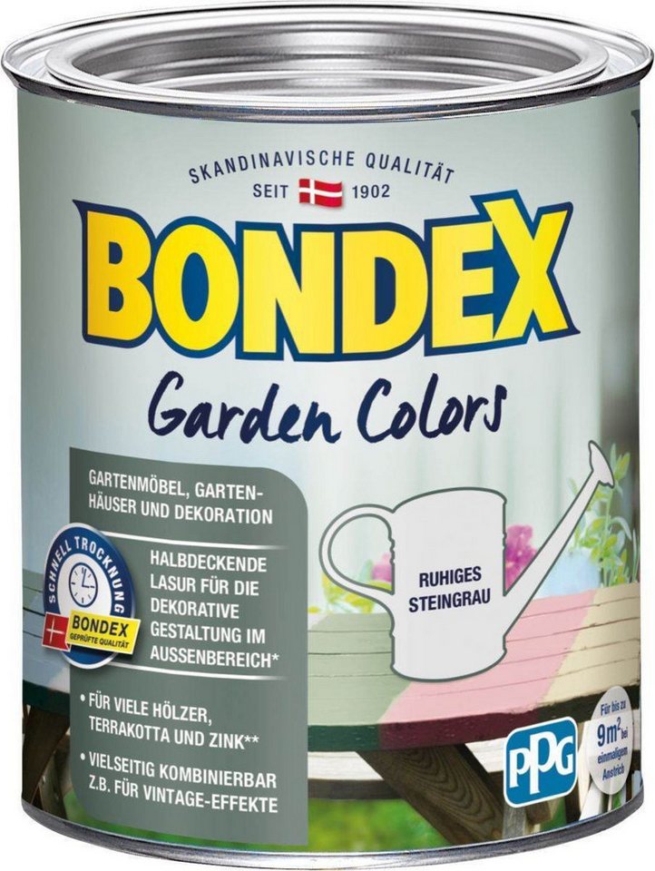 Bondex Wetterschutzfarbe Garden Colors halbdeckende Farbe, leichte Verarbeitung, 0,75