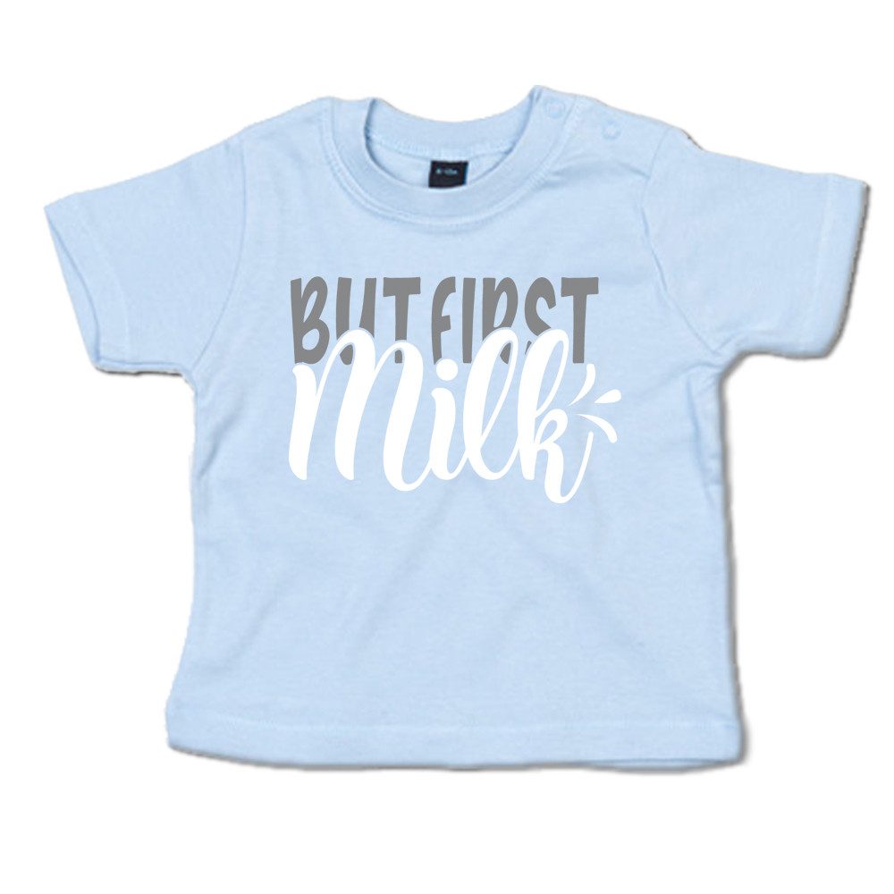 G-graphics T-Shirt But first – Milk Baby T-Shirt, mit Spruch / Sprüche / Print / Aufdruck