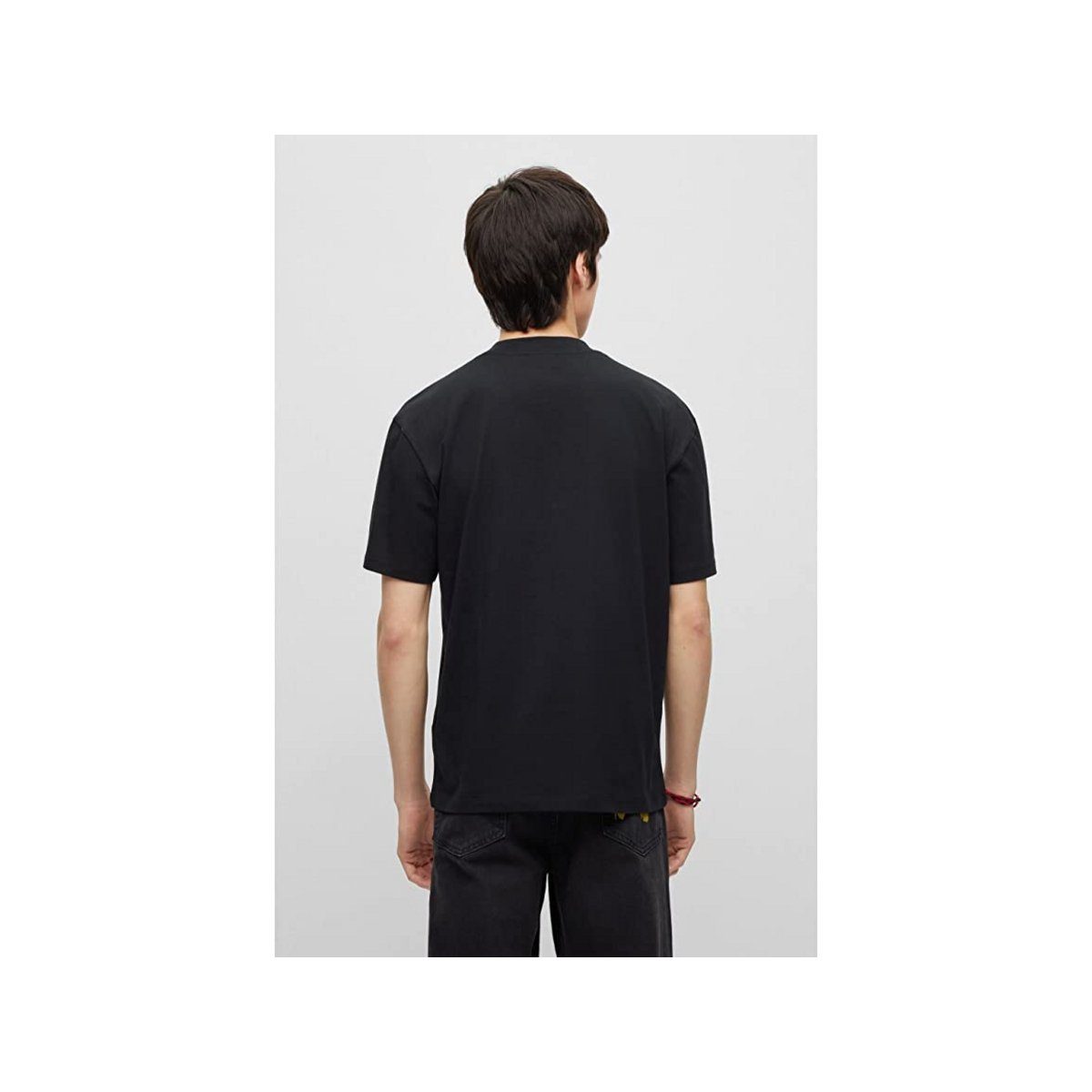 HUGO Langarmshirt fit (1-tlg) schwarz regular