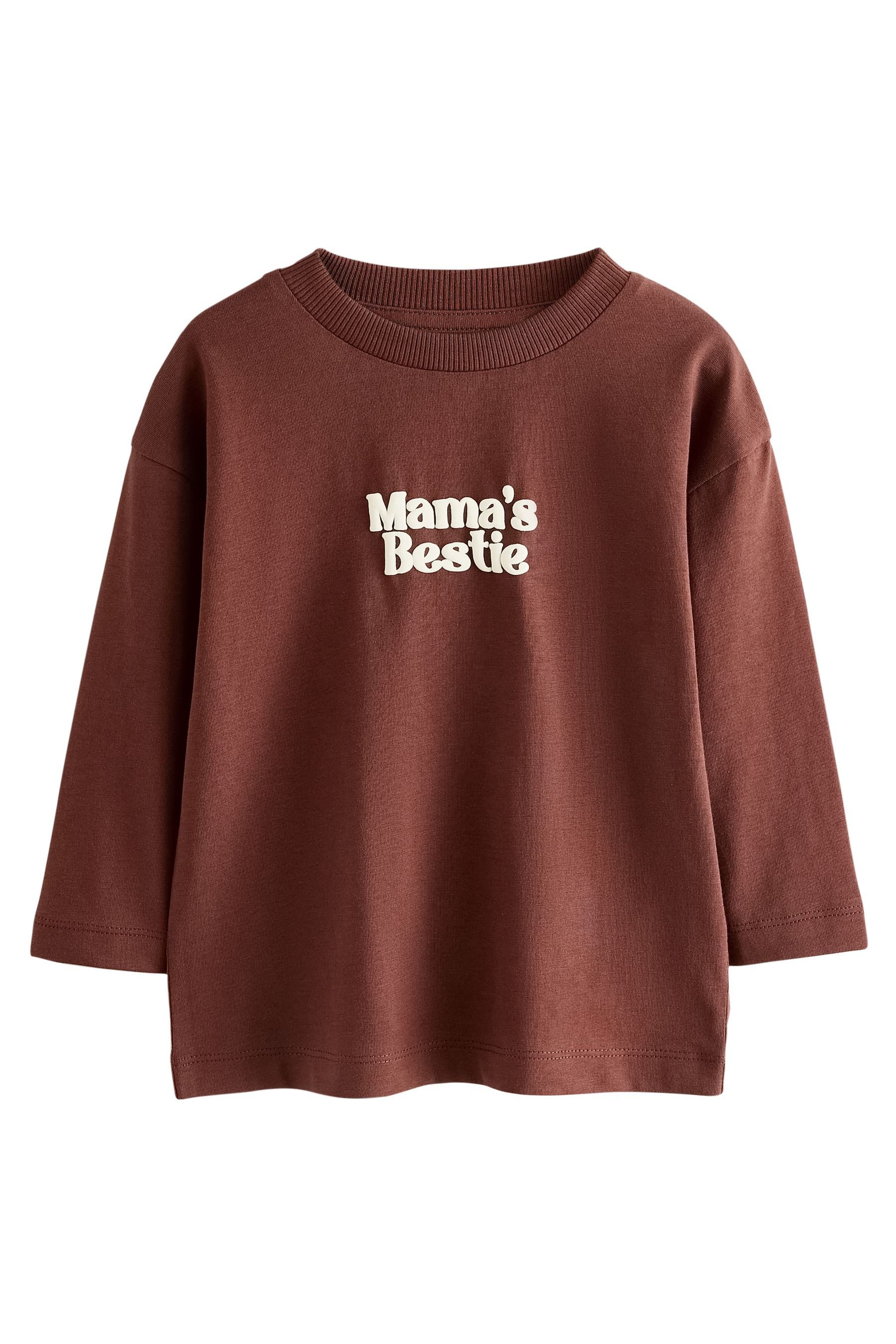 Next Langarmshirt Langarmshirt mit kleinem Grafikprint (1-tlg)