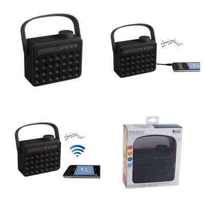 LIVOO ClipSonic Lautsprecher tragbar mit Radio und Bluetooth schwarz TES142N Lautsprecher