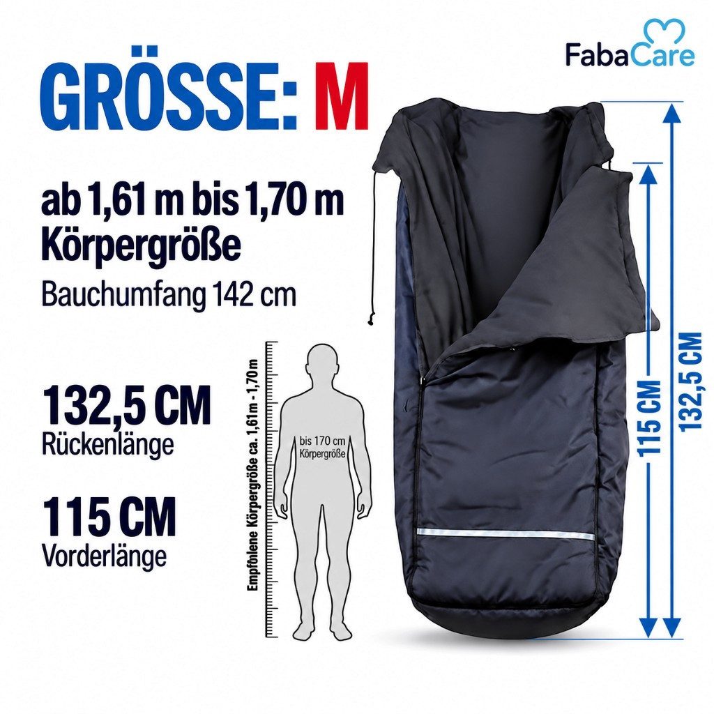 FabaCare Fußsack Thermo-Schlupfsack für Rollstuhl, Rollstuhldecke warm, wetterfest – Bild 2 von 5