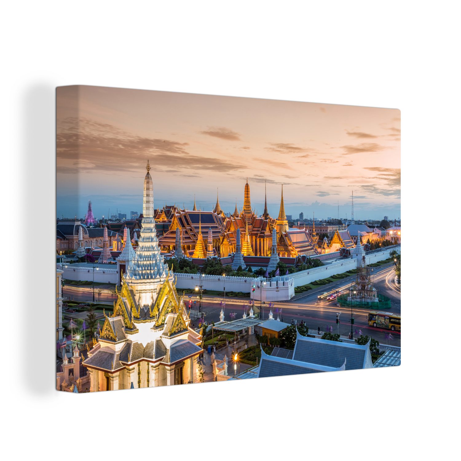 Leinwandbild OneMillionCanvasses® Stadt, 30x20 - Sonne St), Aufhängefertig, - cm Wanddeko, Wandbild Leinwandbilder, (1 Thailand