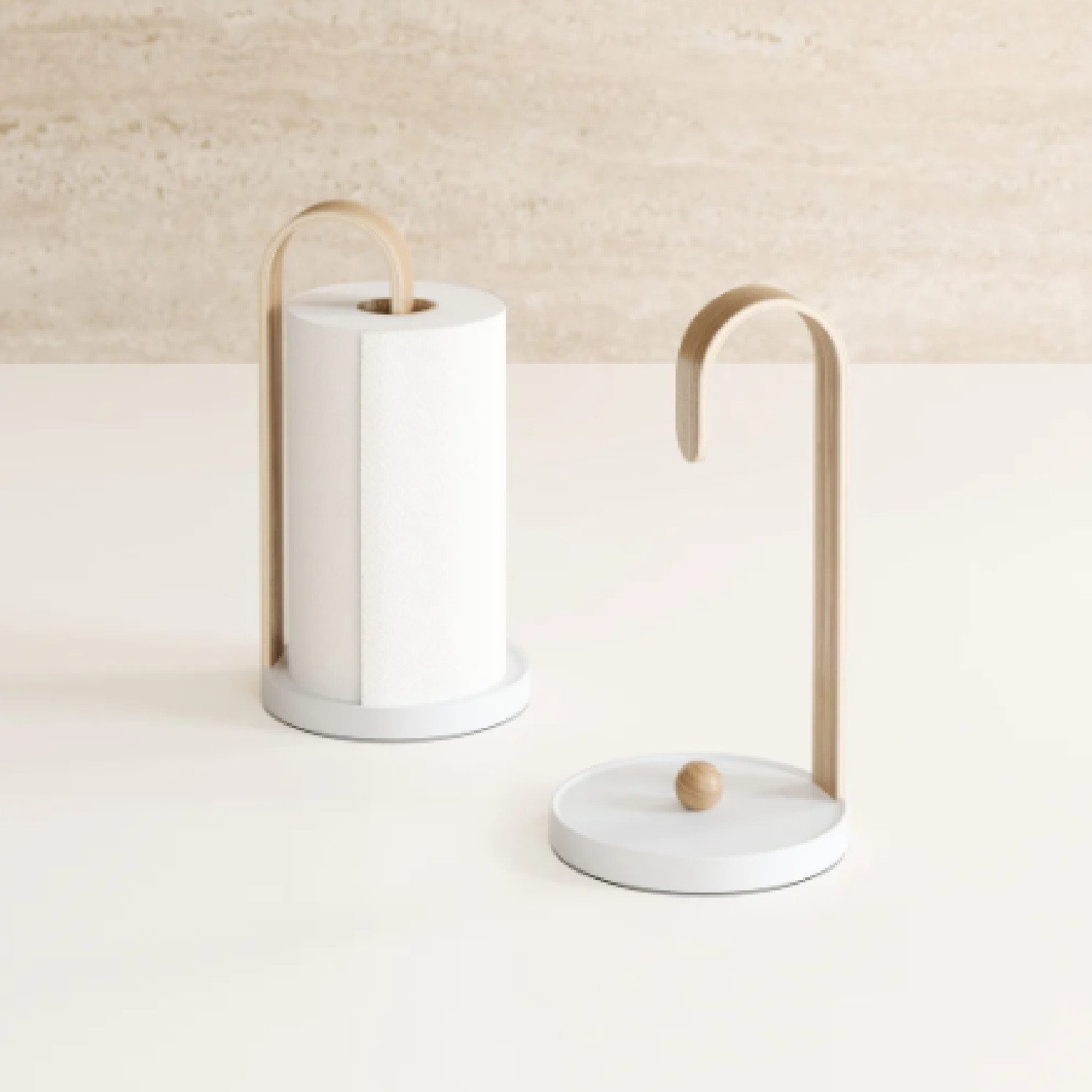 Umbra Küchenrollenhalter Bellwood weiß/natur