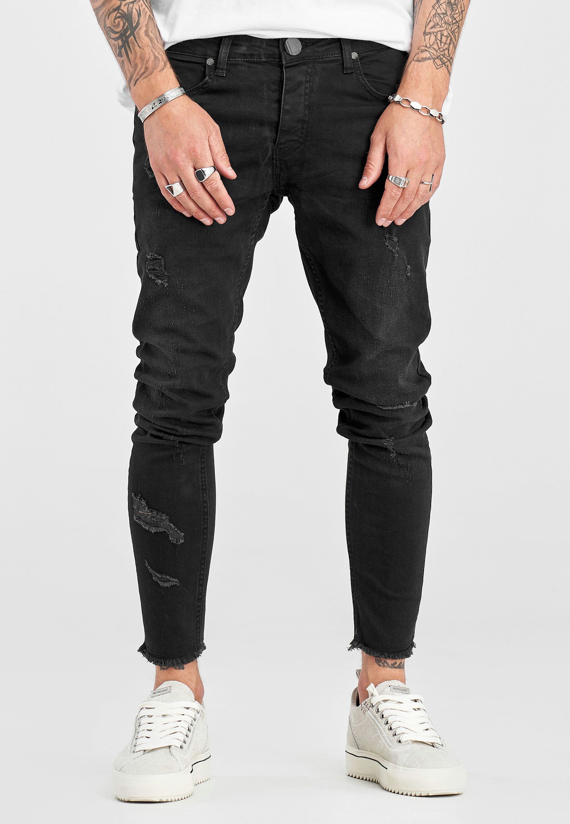 2Y Premium Slim-fit-Jeans LENNARD mit trendigen Destroyed-Elementen