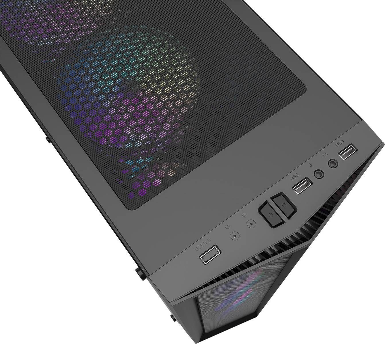Darkflash Gaming-Gehäuse Wave Tower USB3.0 Computer Gamer Case PC-Gehäuse bis zu 5 Lüfter Seite