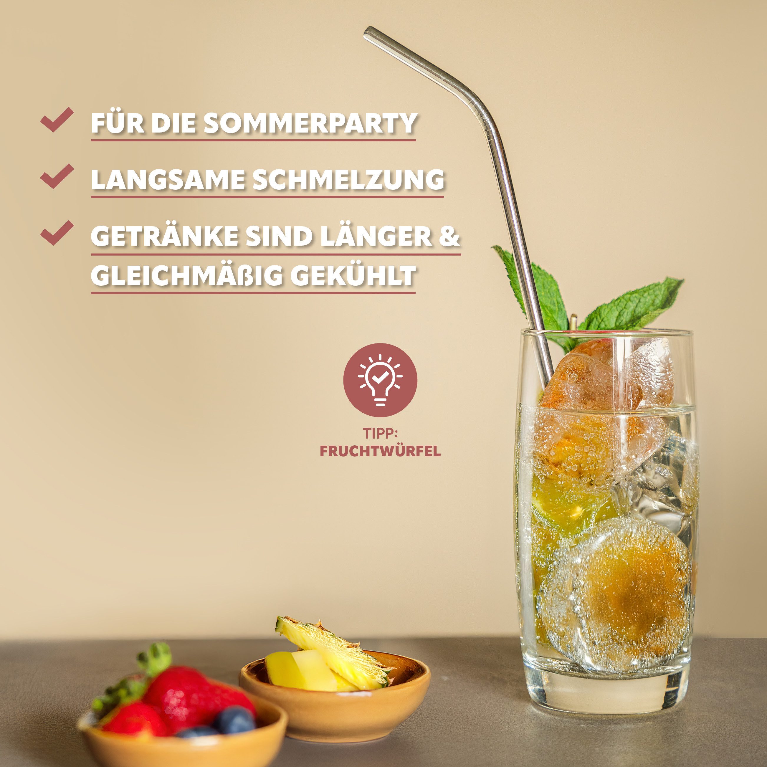 bremermann Eiswürfelform 4er Silikon-Eiskugelform, 2er-Set // 2 Stück für je 4 Eisbälle, (2-tlg)