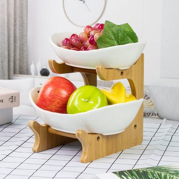 AdelDream Obstschale »Fruit Bowl Creative Worktop Ceramic Fruit Stand, Table Decoration Fruit Basket«