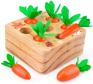 HYTIREBY Aquarellblock Pädagogisches Karotten-Ernte-Holz-Kleinkind-Spielzeug, Sortierspiel