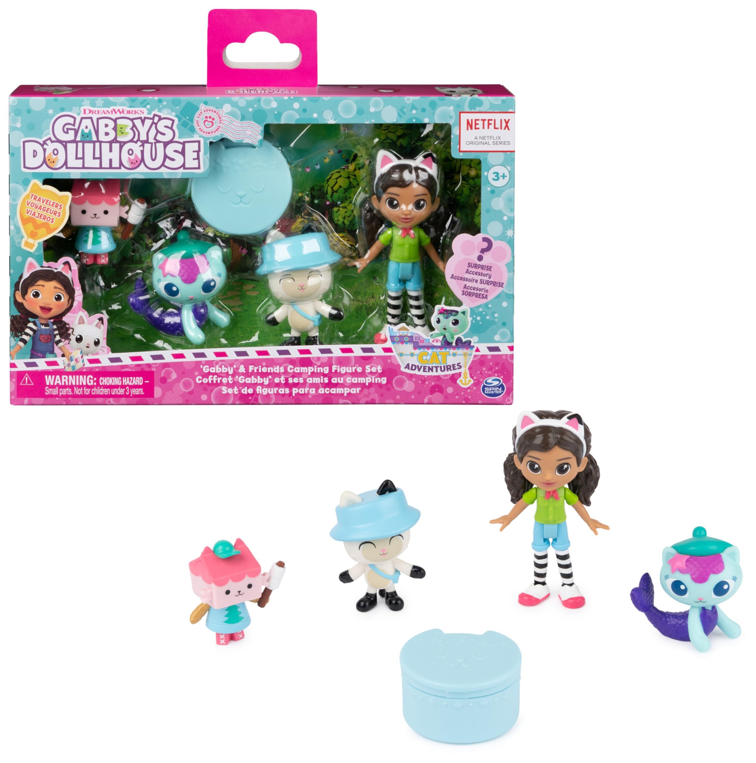 Spin Master Babypuppe Gabby's Dollhouse Camping-Figurenset, Figurenset aus Gabby's Dollhouse
