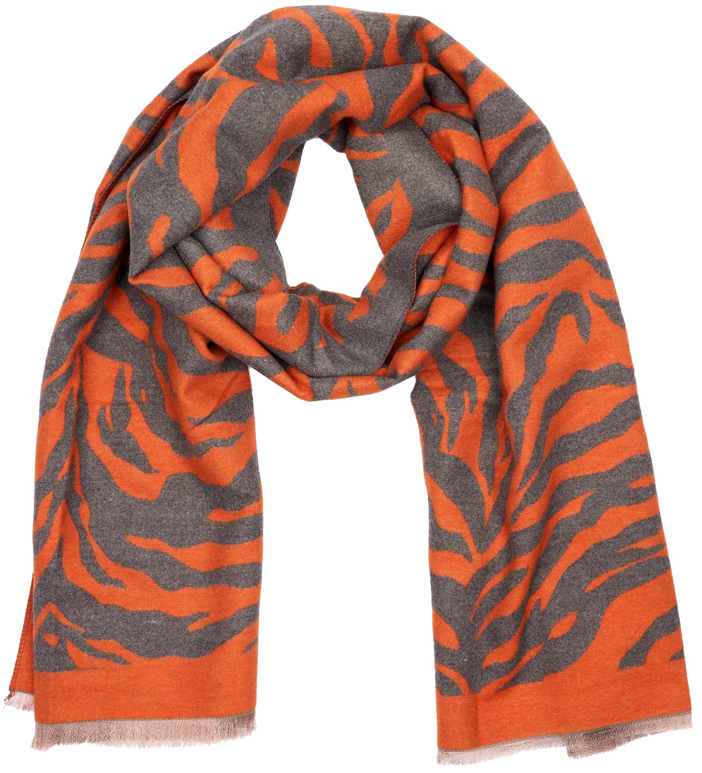 BRUBAKER Schal Cashmirillo Damenschal mit Zebra Muster - 70 x 200 cm - Warm, (1-St. Winterschal mit weichem Kaschmir-Gefühl - Schwarz Weiß), Kuschelig & Oversiz – Bild 4 von 5