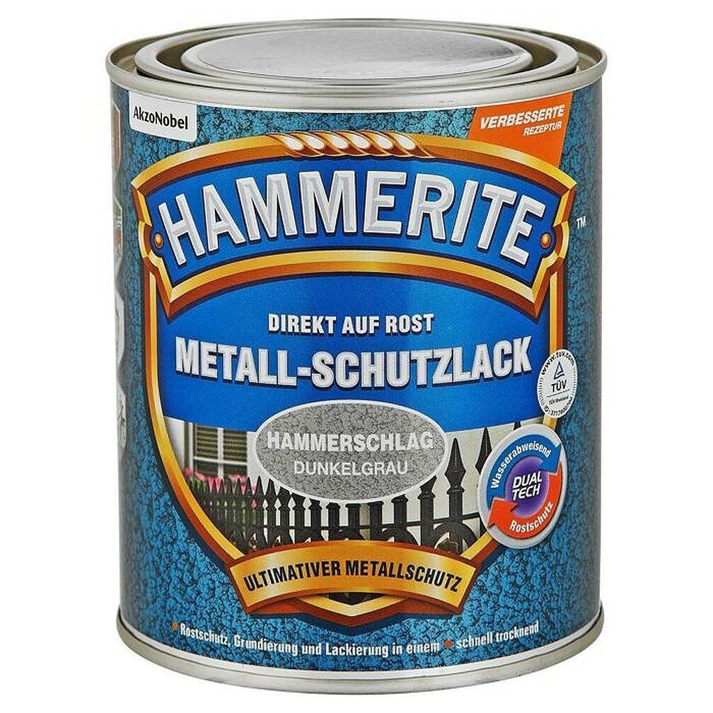 Hammerite Metallschutzlack Dunkelgrau glänzend / 76095, hochgradig Witterungsbeständig, Wasserabweisend
